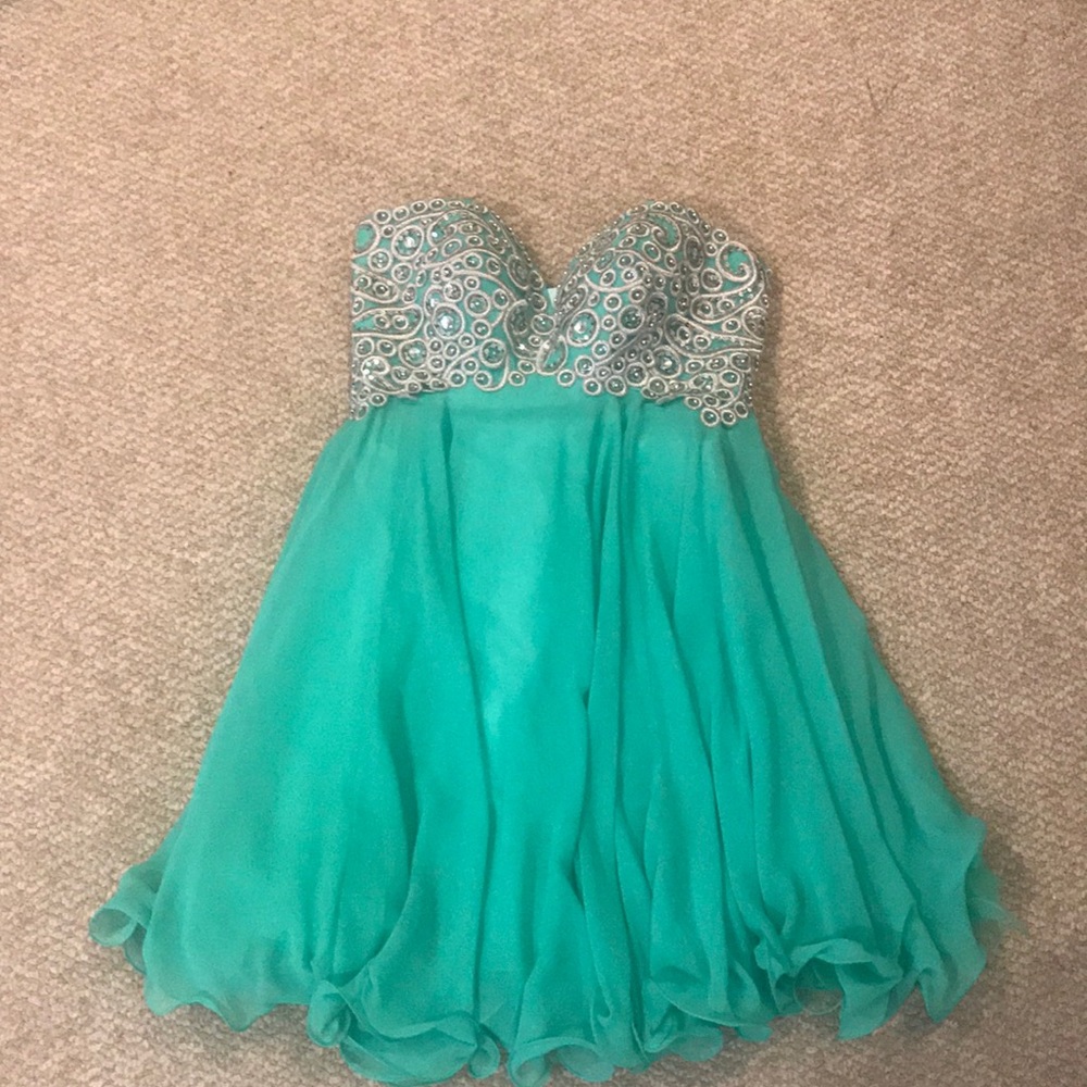 Turquoise blue homecoming dress